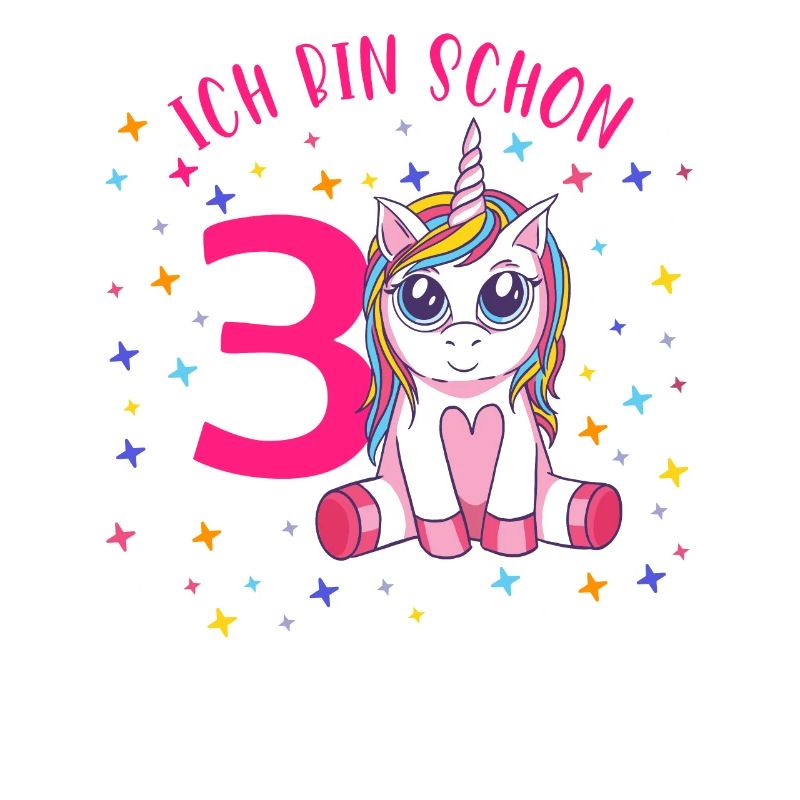 ich bin schon 3 Einhorn Geburtstag Kind Mädchen