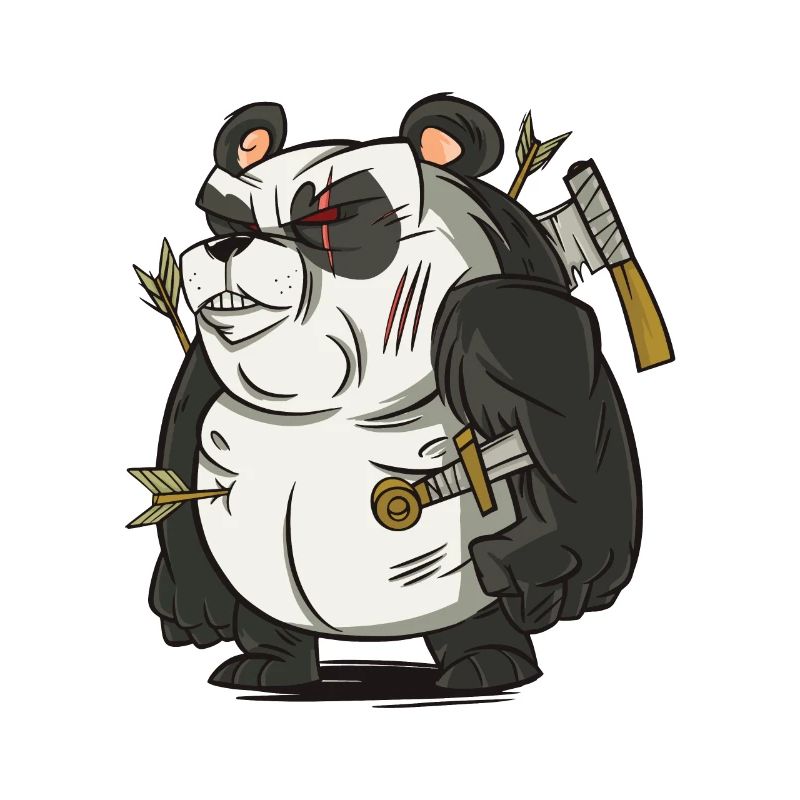 Warrior Panda combattant combattant