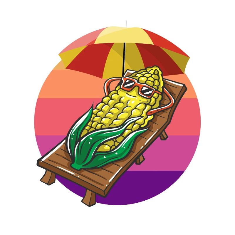 Funny corn cob with sunglasses corn sun
