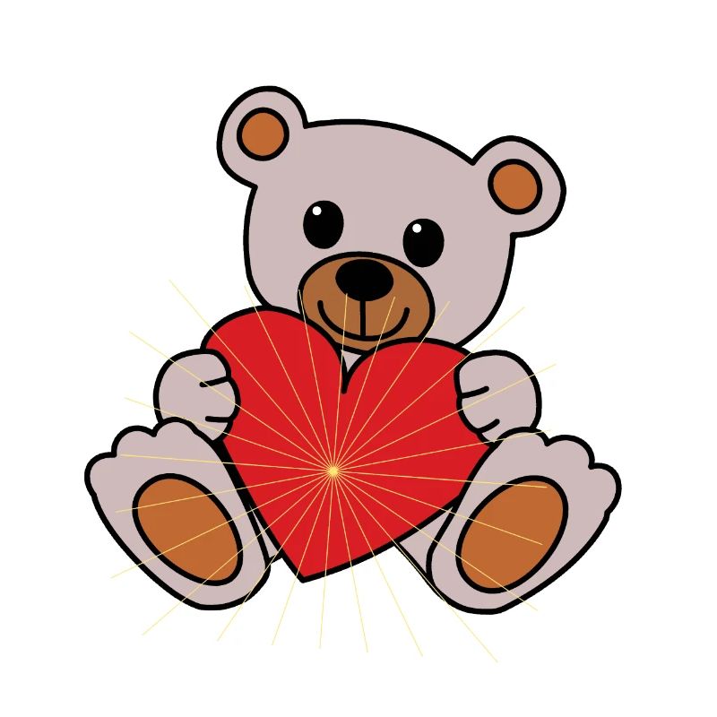 Cuddle cuddle bear heart love Valentin cordially
