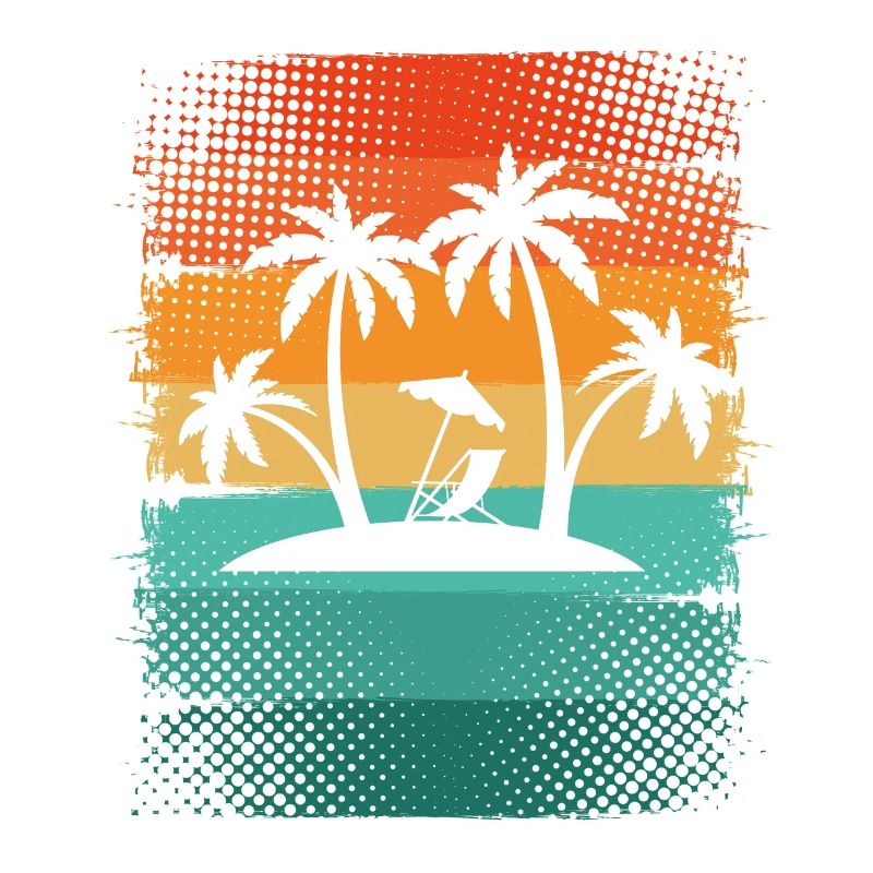 Small island with palm trees