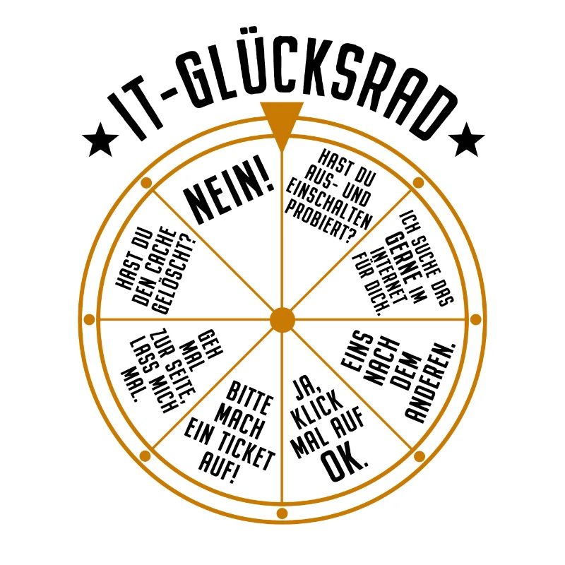 IT Support Glücksrad Service Desk IT Helpdesk Nerd