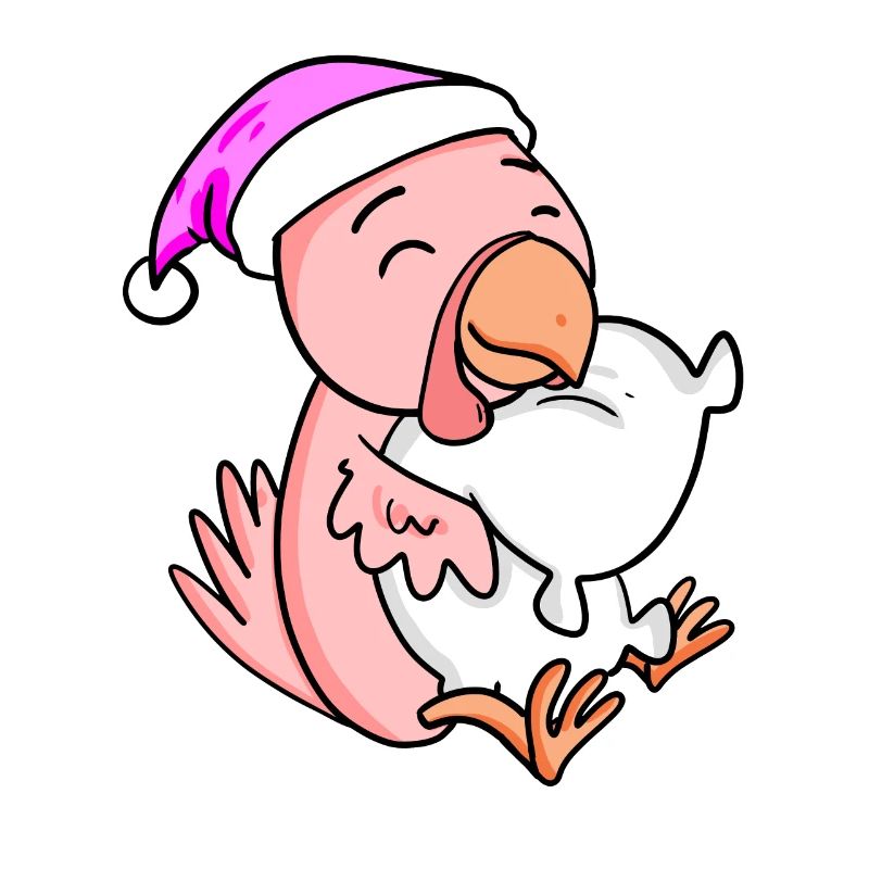 Chicken with pillow and sleeping cap