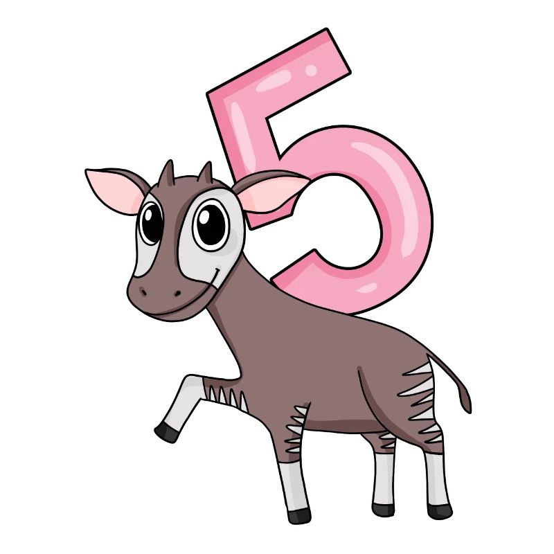 Mädchen 5 Jahre alt Okapi 5. Geburtstag Geschenk