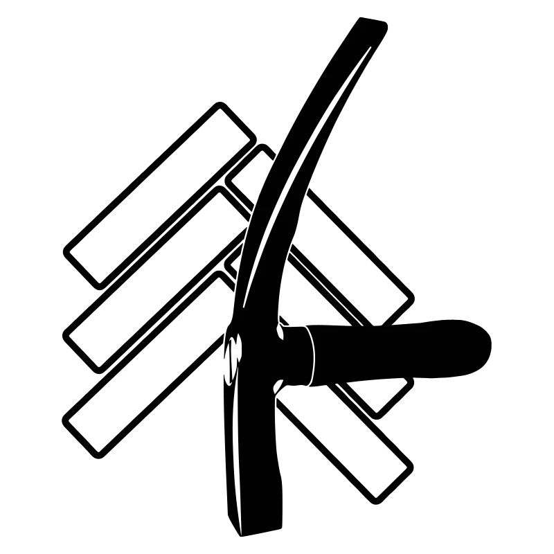 Logo-Pflastersteine und Straßenhammer