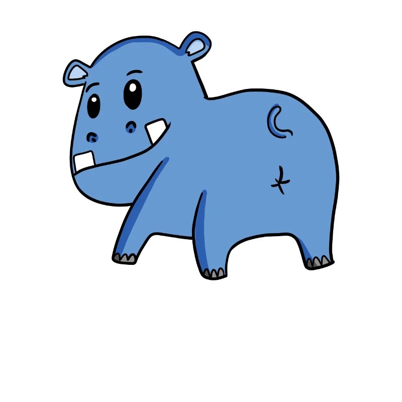 Nilpferd von hinten - Nilpferd Hintern - Nilpferd