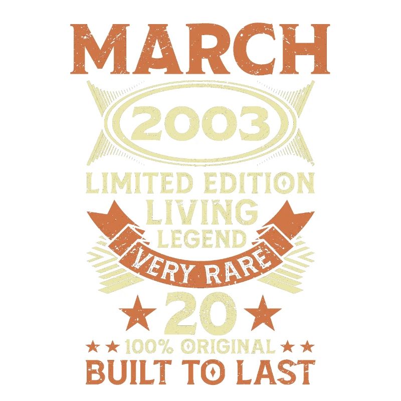20e anniversaire Mars Né 2003 Idée cadeau