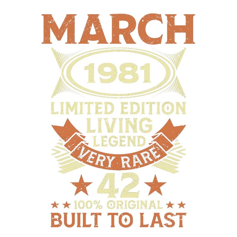 42e anniversaire Mars Né en 1981 Idée cadeau