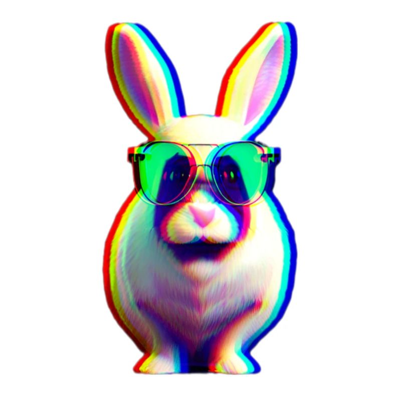 Cool Rabbit - Lapin effet glitch