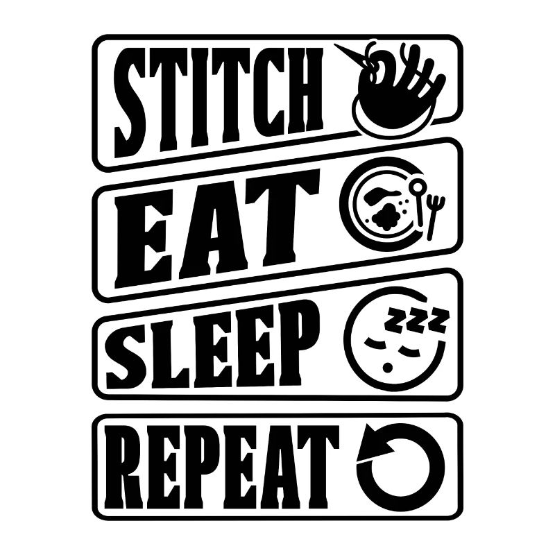 Cross Stitch Eat Sleep Repeat Sewing Stitching