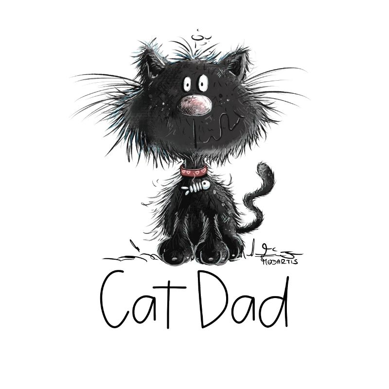 Drollige Schwarze Katze Mit Katzen Papa Spruch