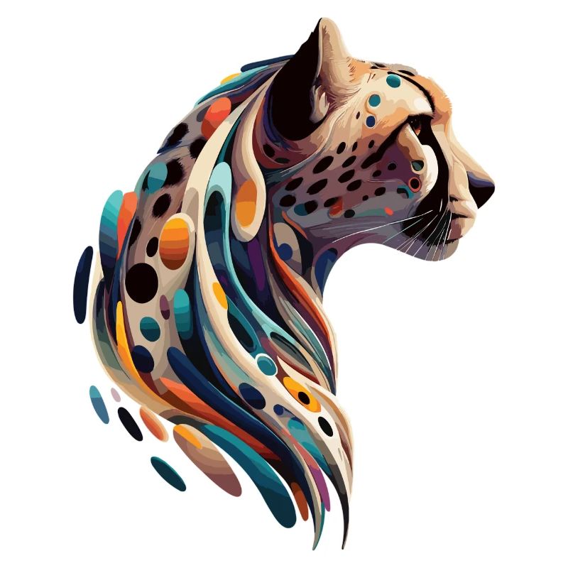 Guépard abstrait coloré