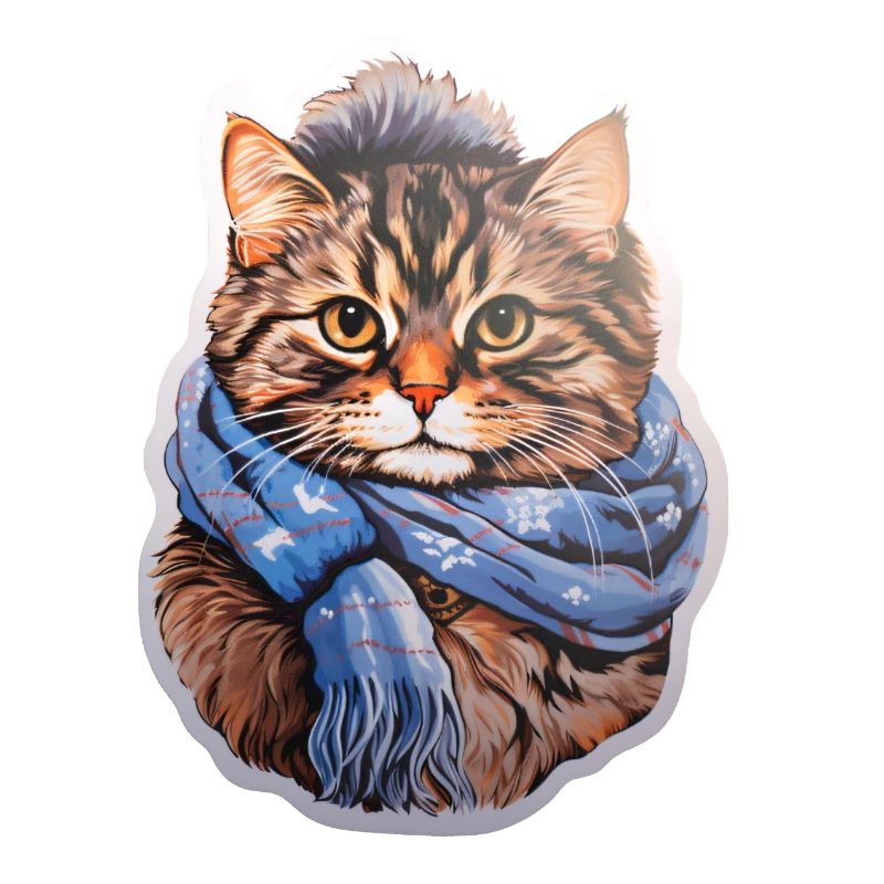 Chat d’hiver avec écharpe