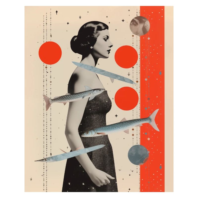 Fische Collage Kunst Astrologie
