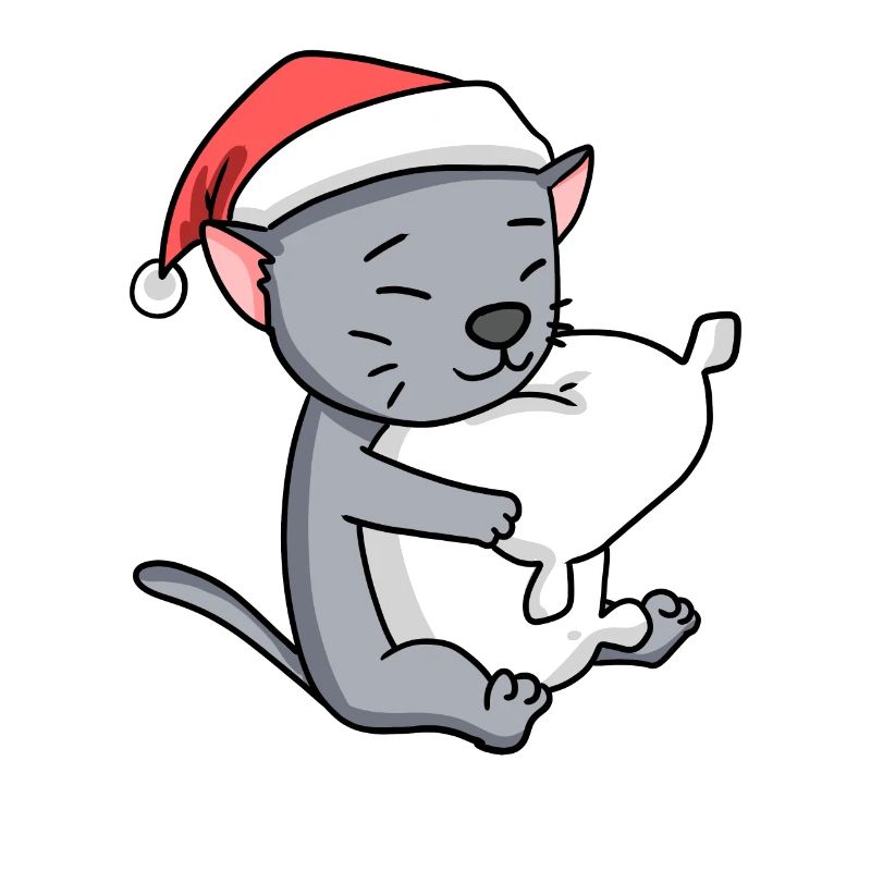 Chat Mignon Korat Chat Fatigué Noël