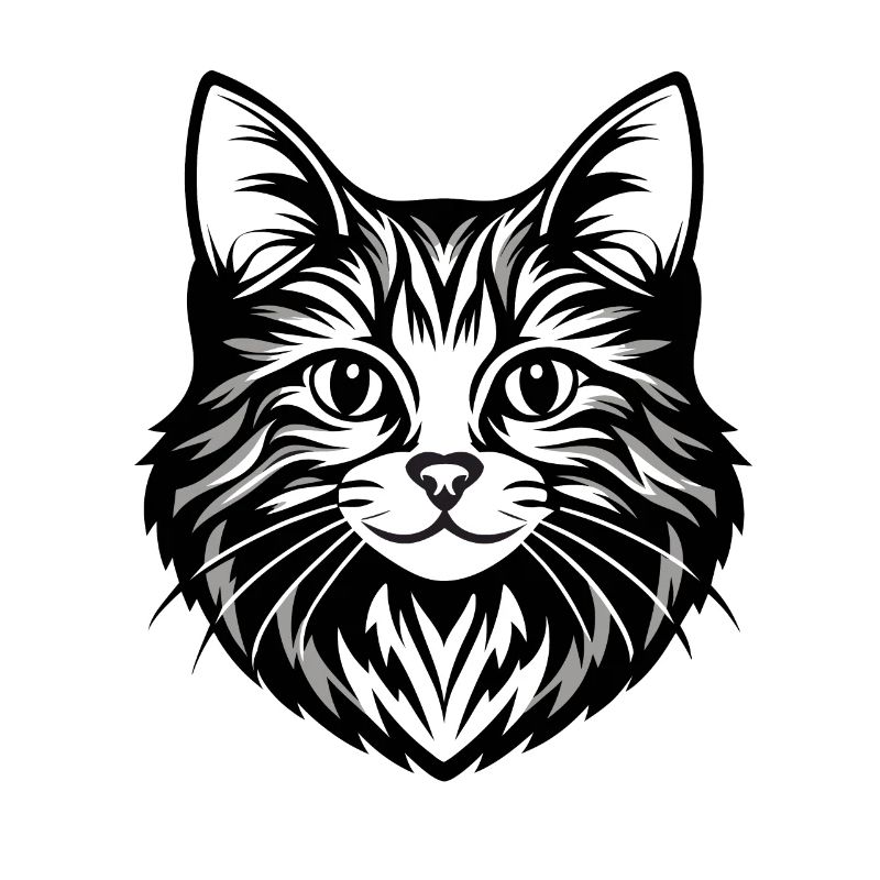 Illustration complexe de visage de chat