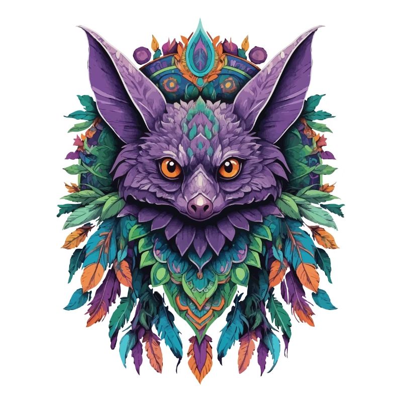 Bat Dream Catcher Mandala Design