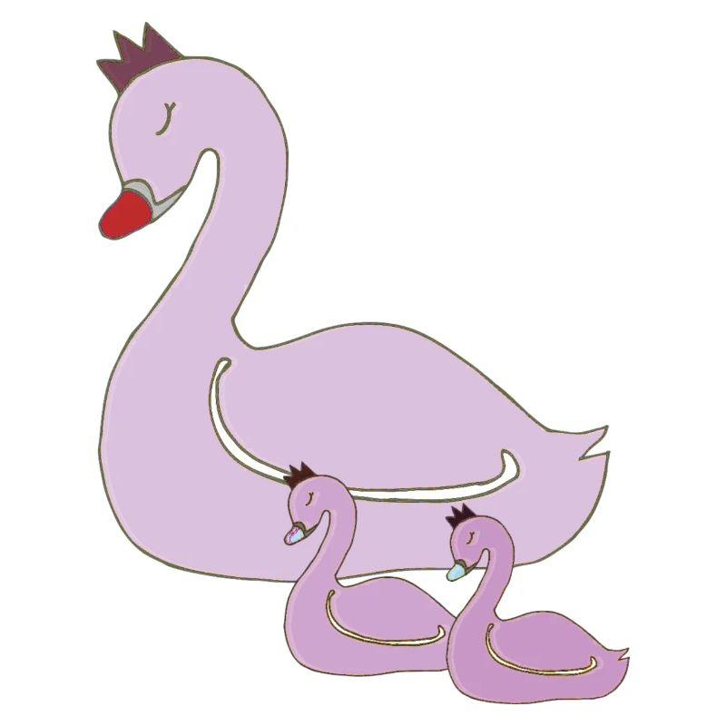 schwan mutter und kinder