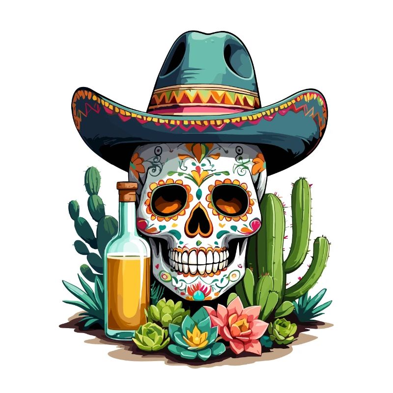 Sugar Skull Mexique Tequila Cinco de Mayo Célébration