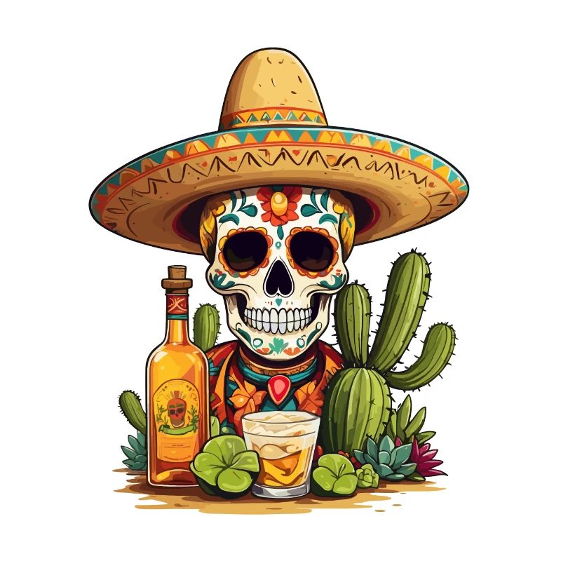 Sugar Skull Tequila Cinco De Mayo Mexique Célébration