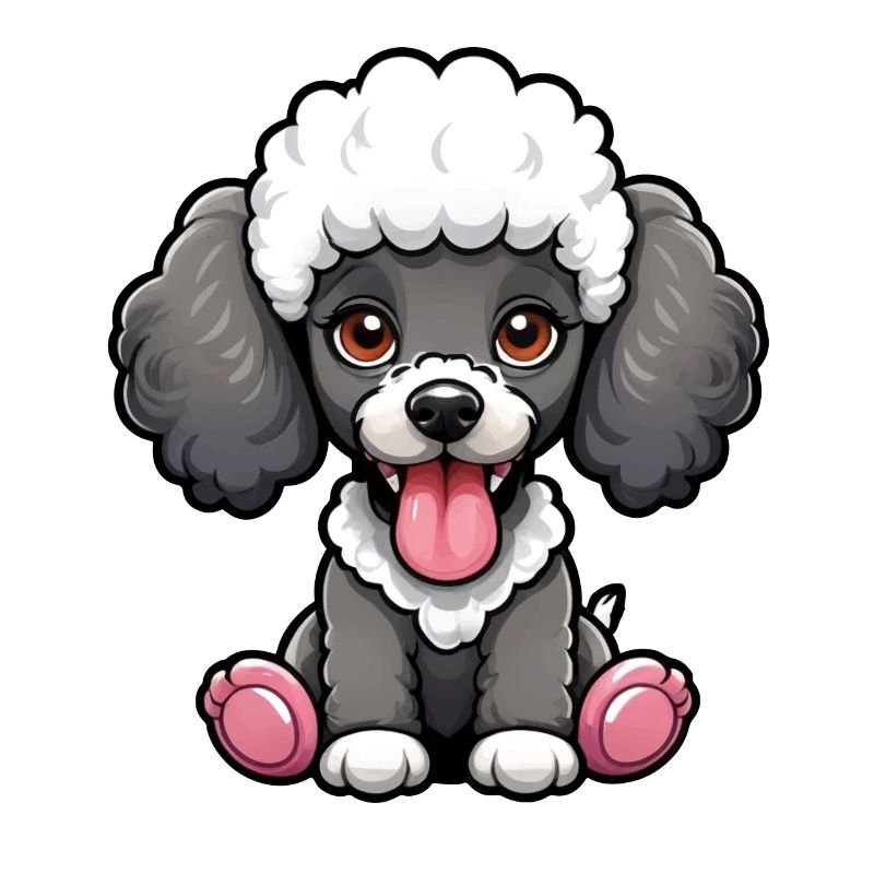 Doux caniche N&B
