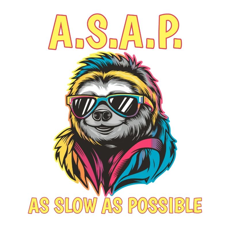 ASAP As Slow As Possible Sloth Cool Sunglasses