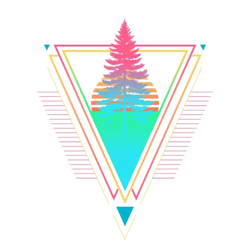 Tannenbaum Vaporwave Synthwave 90s 80s sunset