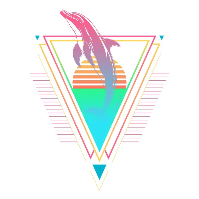 Delfin Vaporwave Synthwave 90s 80s sunset