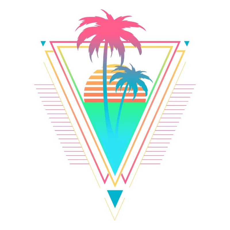 Palm Trees Vaporwave Synthwave 90s 80s sunset