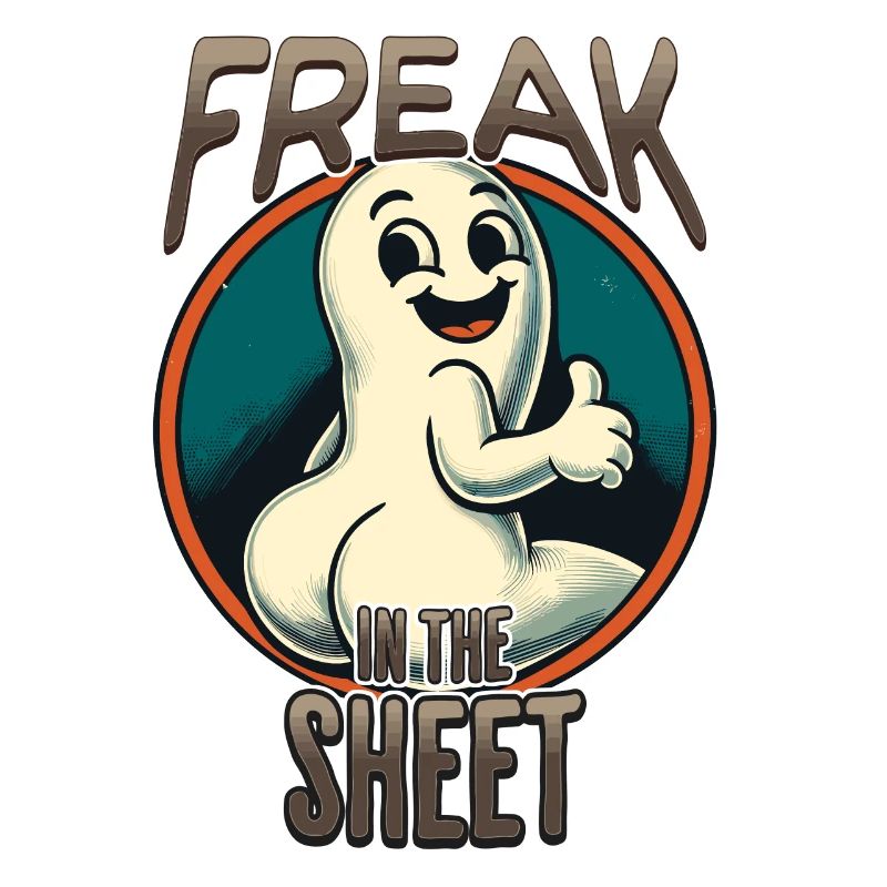 Funny Ghost Design Freak Under the Sheet