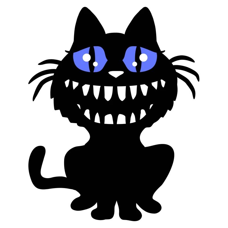 Crazy Monster Cat Halloween Horror Teeth Fun