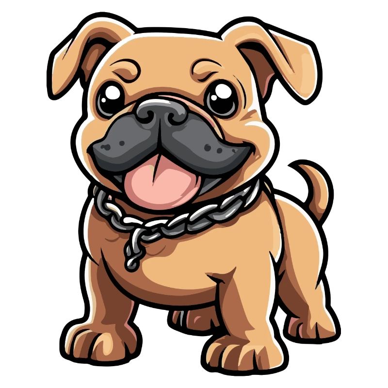 Bouledogue Chien Bande Dessinée Mignon