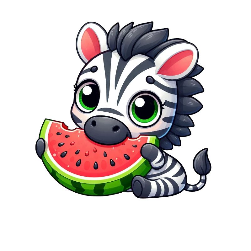 Zebra Melon Dessin Animé Pastèque Été