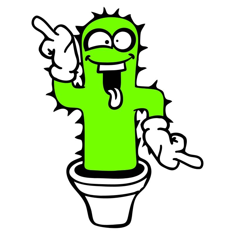 Cactus Cacti Face Prickly Funny Grimace