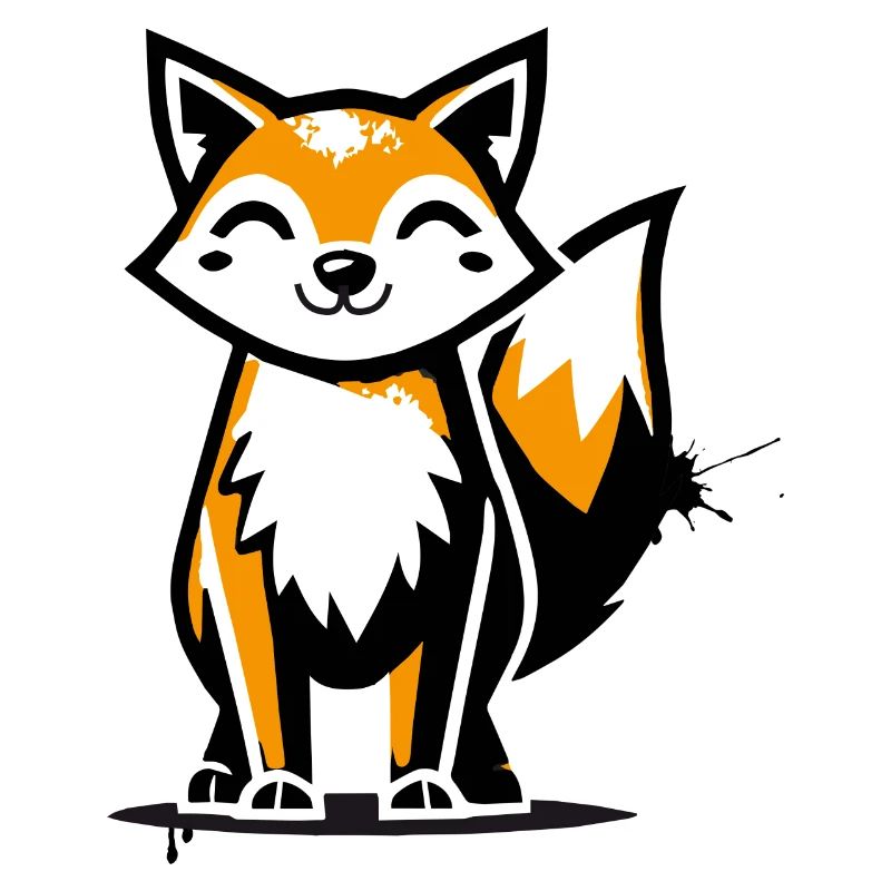 Modern fox in stencil graffiti design
