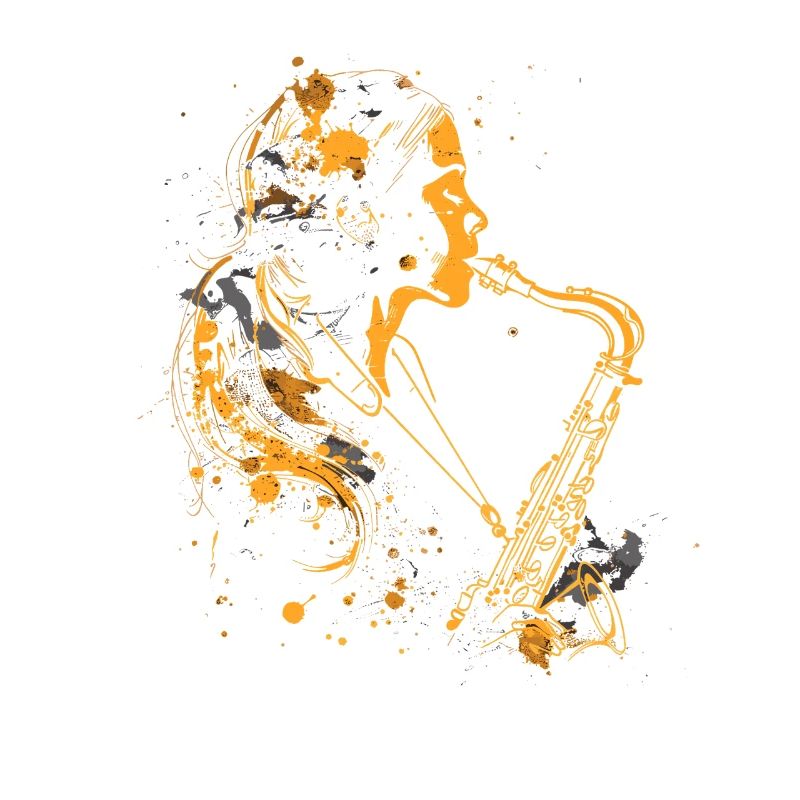 Saxophon Mädchen Graffiti