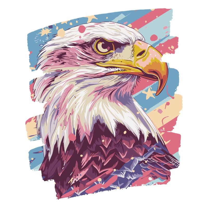 American flag with eagle