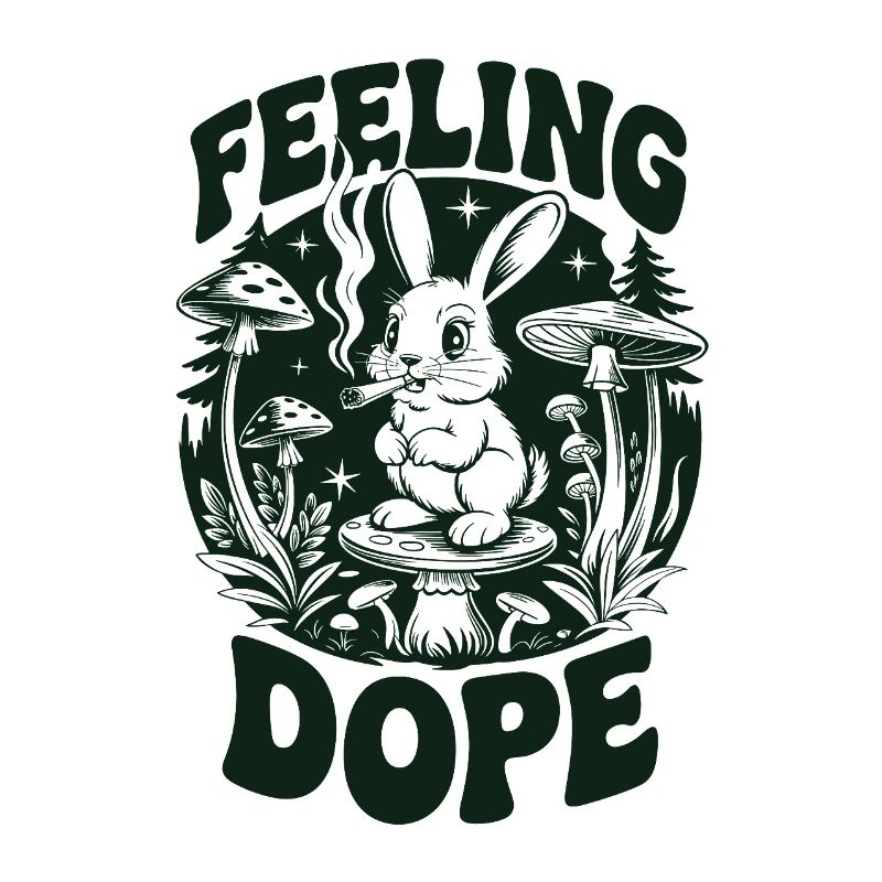 Psychedelic bunny in the forest