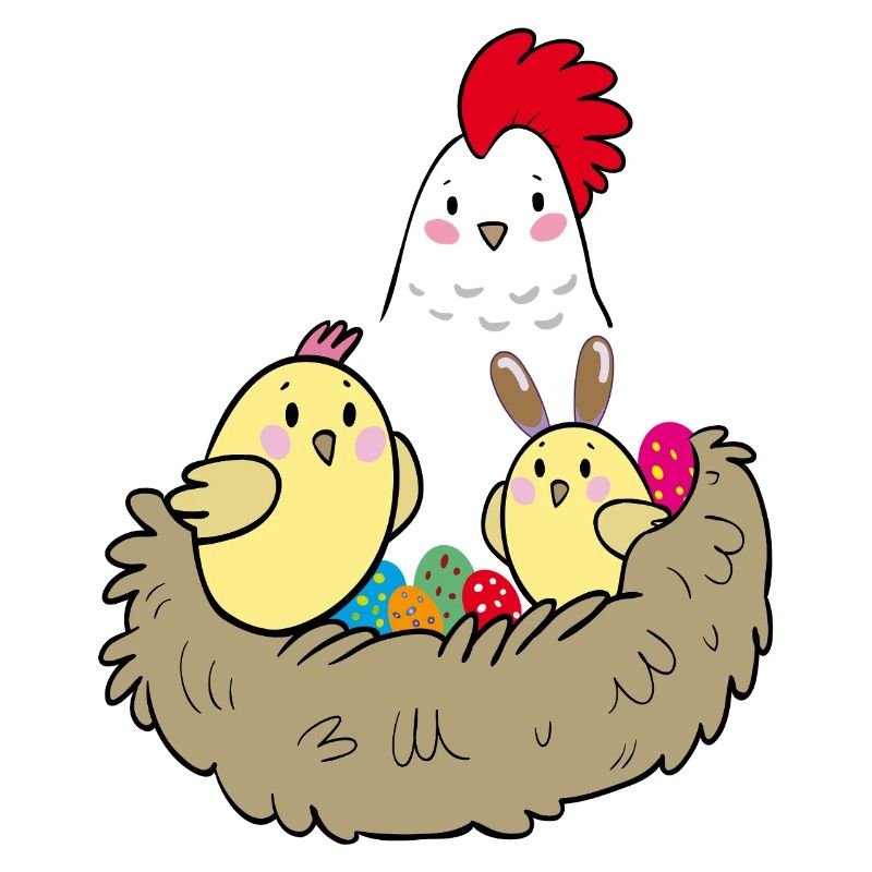 Happy Easter chicks in the nest
