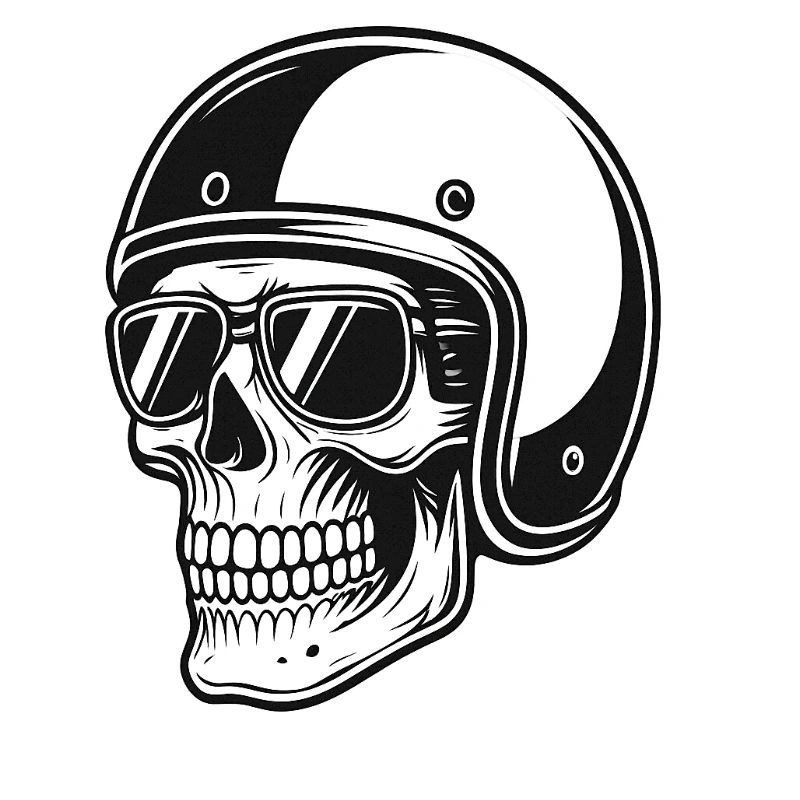 Skelettbiker mit Helmbild