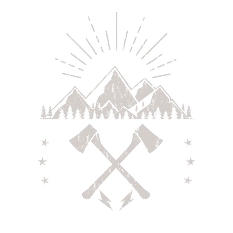 Robustes Berg-Sonnenaufgangsaxt-Emblem