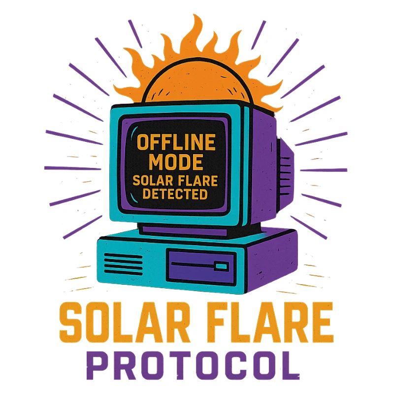 T-shirt Retro Tech Solar Flare Protocol