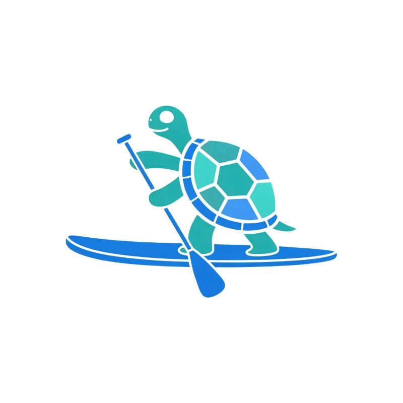 Cute Sea Turtle Paddleboarding