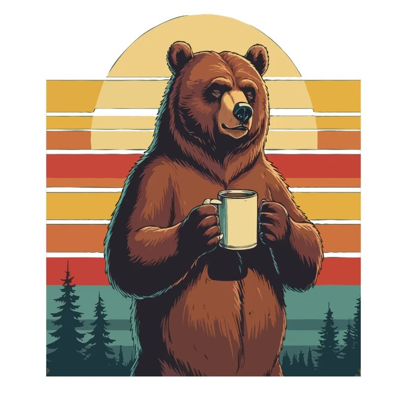 Grim Bear Coffee Mug Bears Coffee Tired