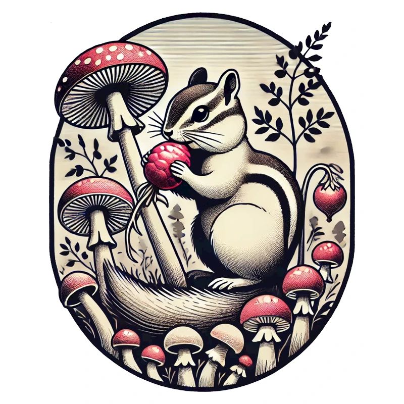 Illustration de tamia mangeant un navet