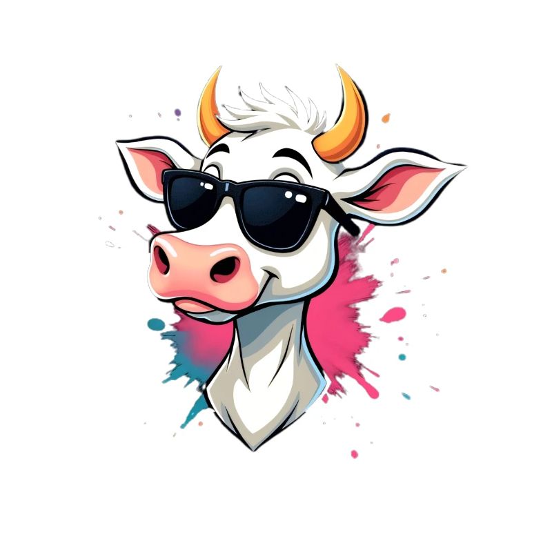 Chilling with sunglasses cow