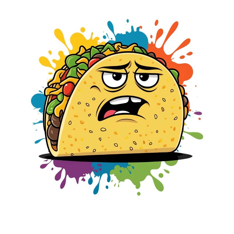 Graphique de taco élégant avec expression