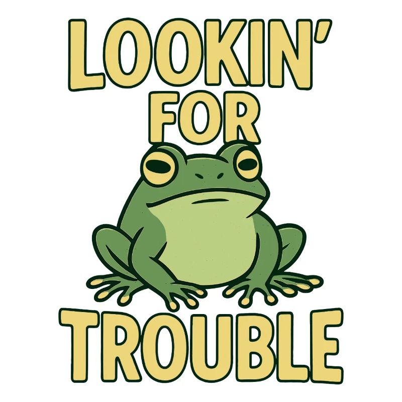 Humorous frog design with text