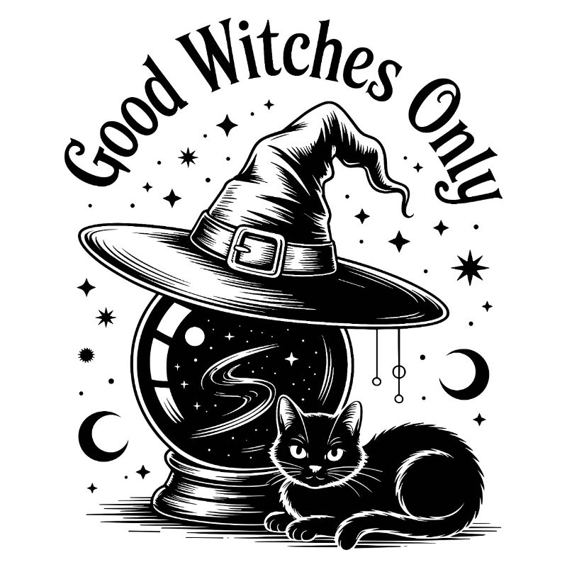 Witch Coffee with Magic Hat Illustration