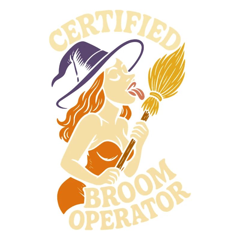 Certified Broom Operator Funny witch Halloween